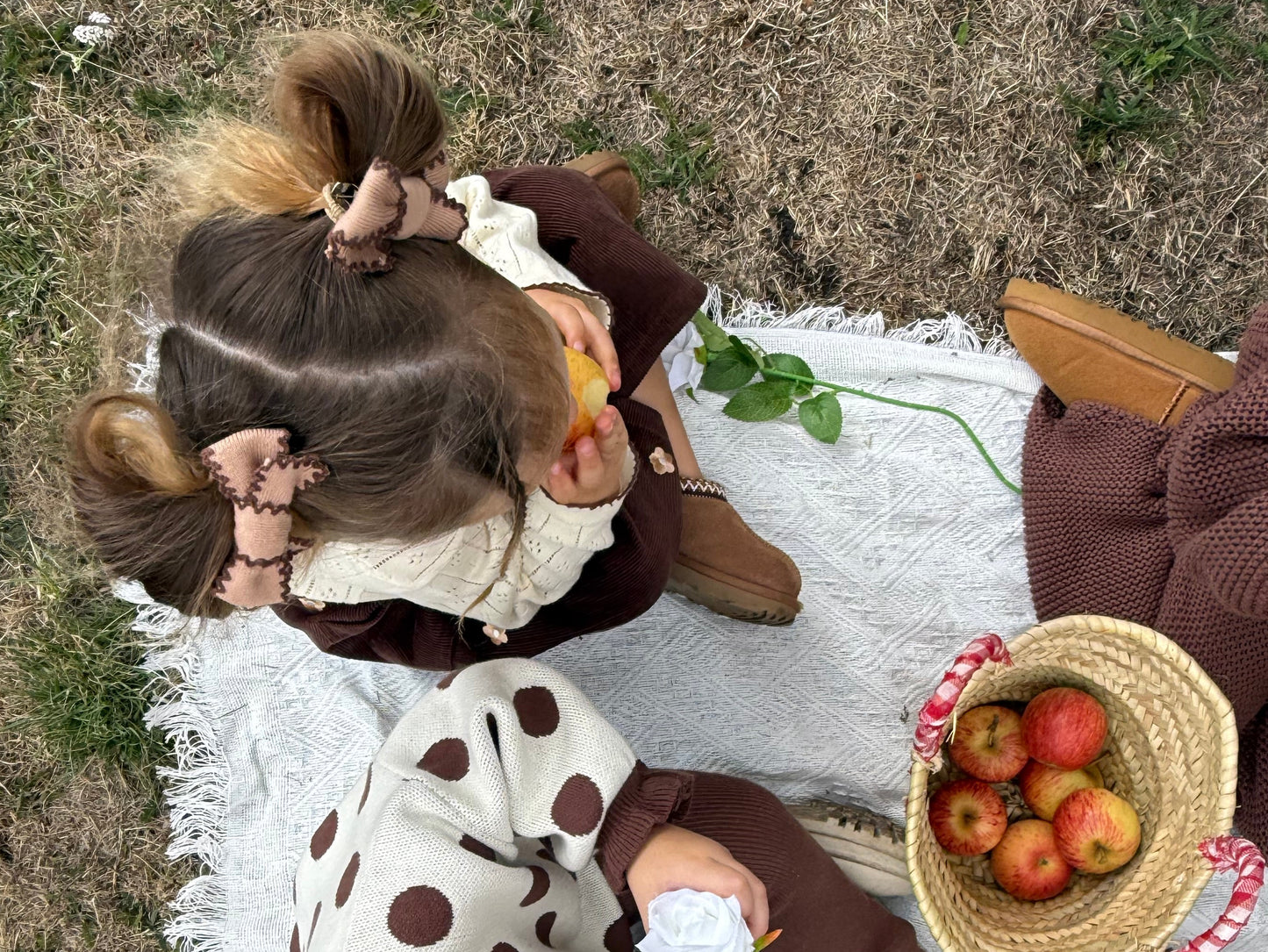 Marlow bows | brown knit matching bows 2pc