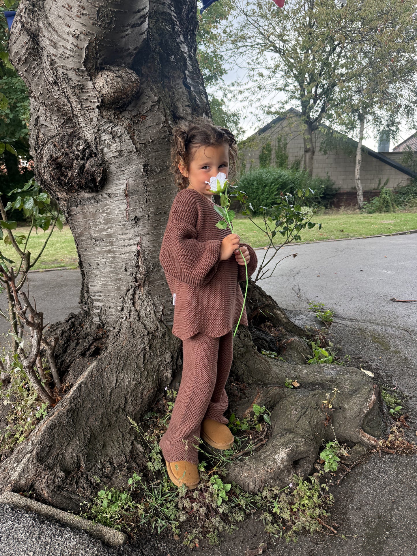 Marlow JUMPER | chunky knit, bubble sleeve brown knit jumper