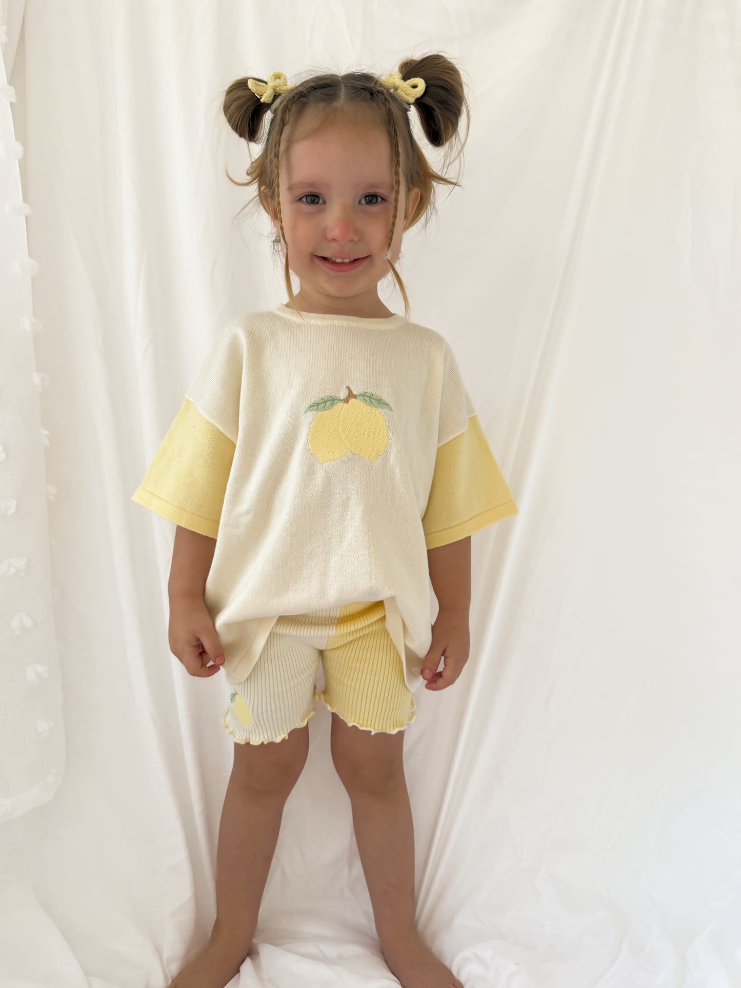 Lemon bike set | girls lemon oversized tee and cycle shorts