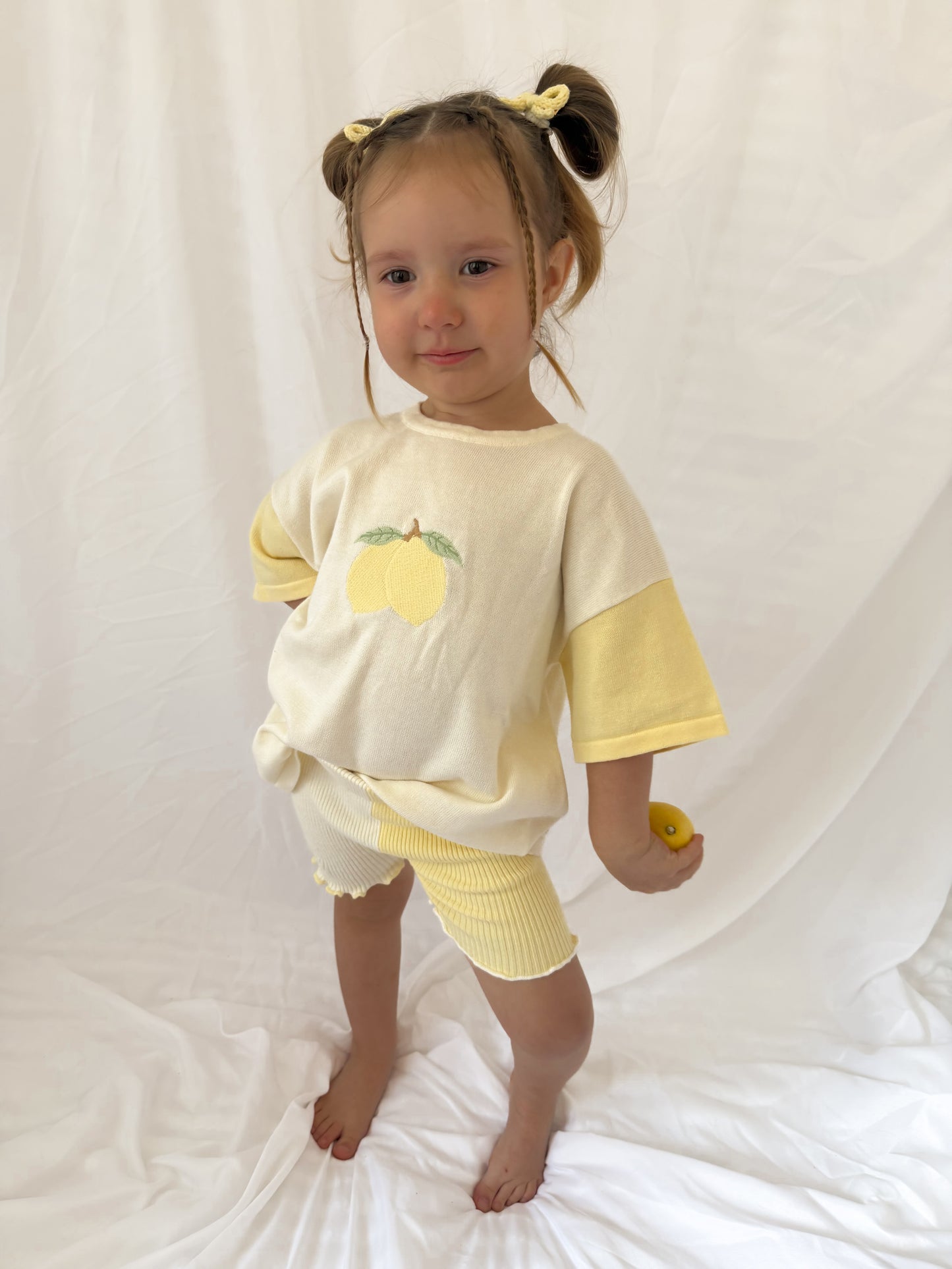 Lemon bike set | girls lemon oversized tee and cycle shorts