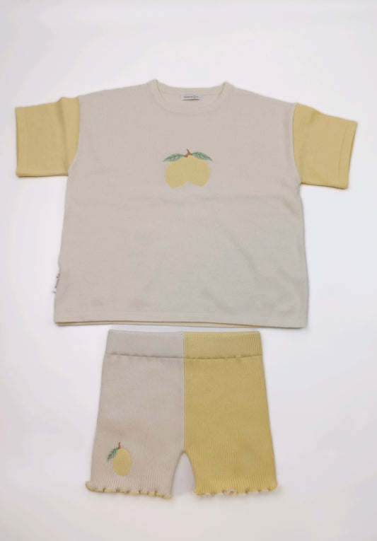 Lemon bike set | girls lemon oversized tee and cycle shorts