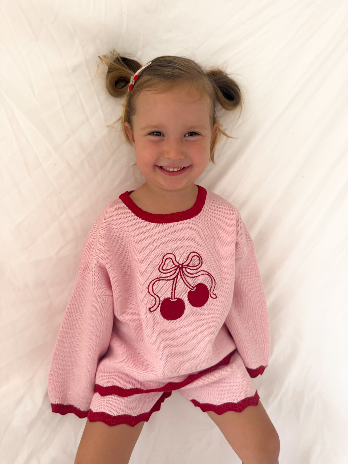 Cherry SHORTS | girls pink and red shorts