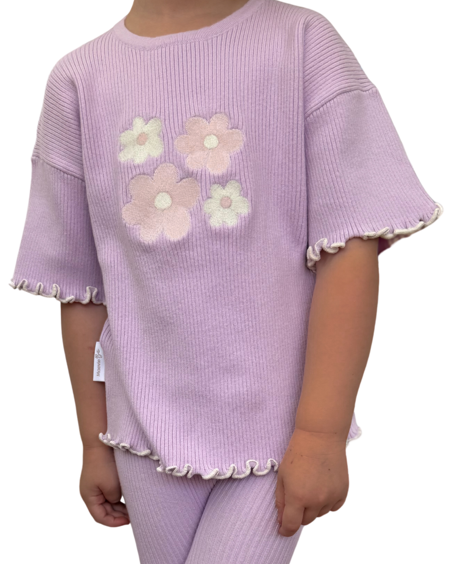 Posie top | girls lilac knit oversized top
