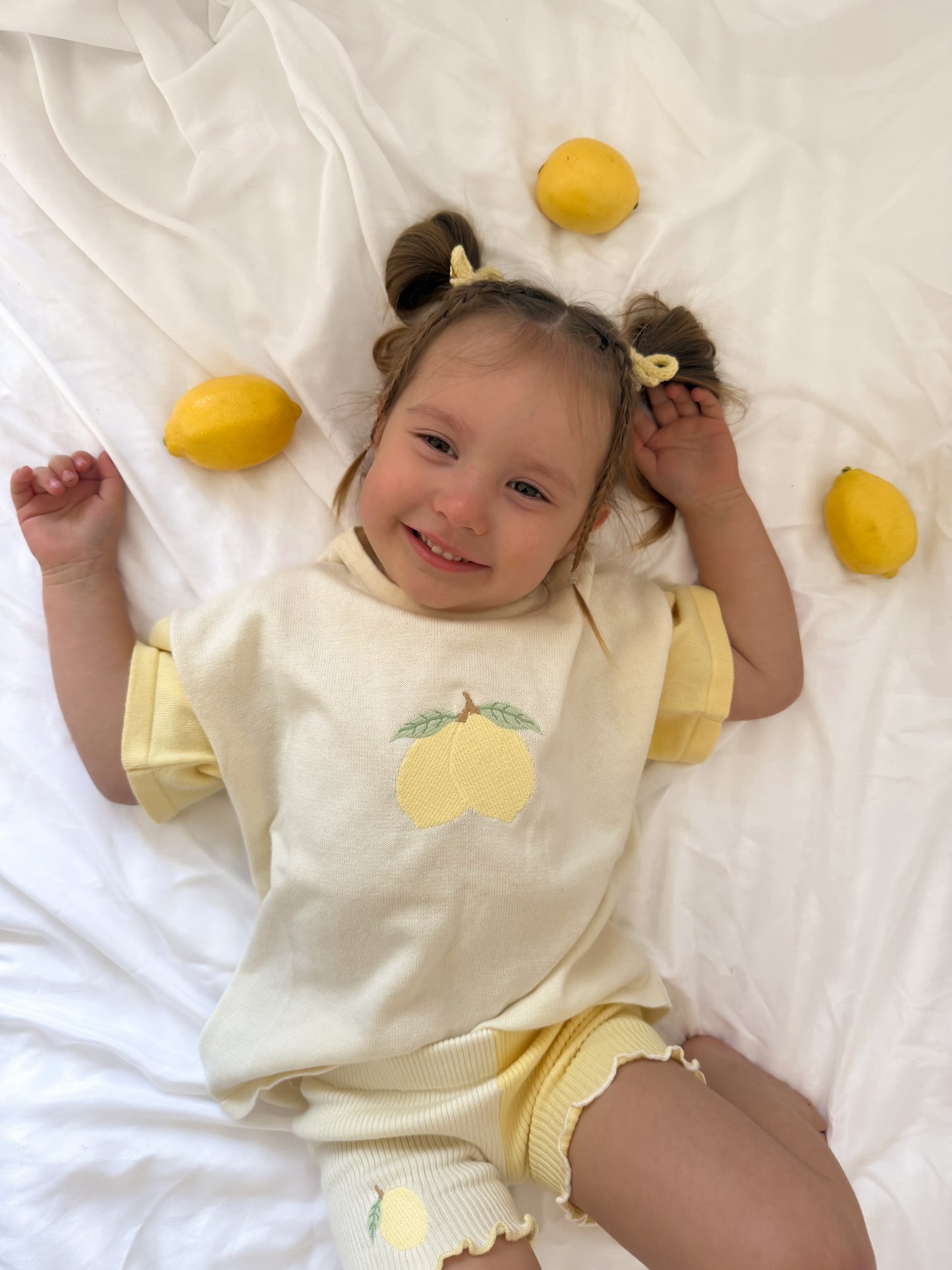 Lemon bike set | girls lemon oversized tee and cycle shorts