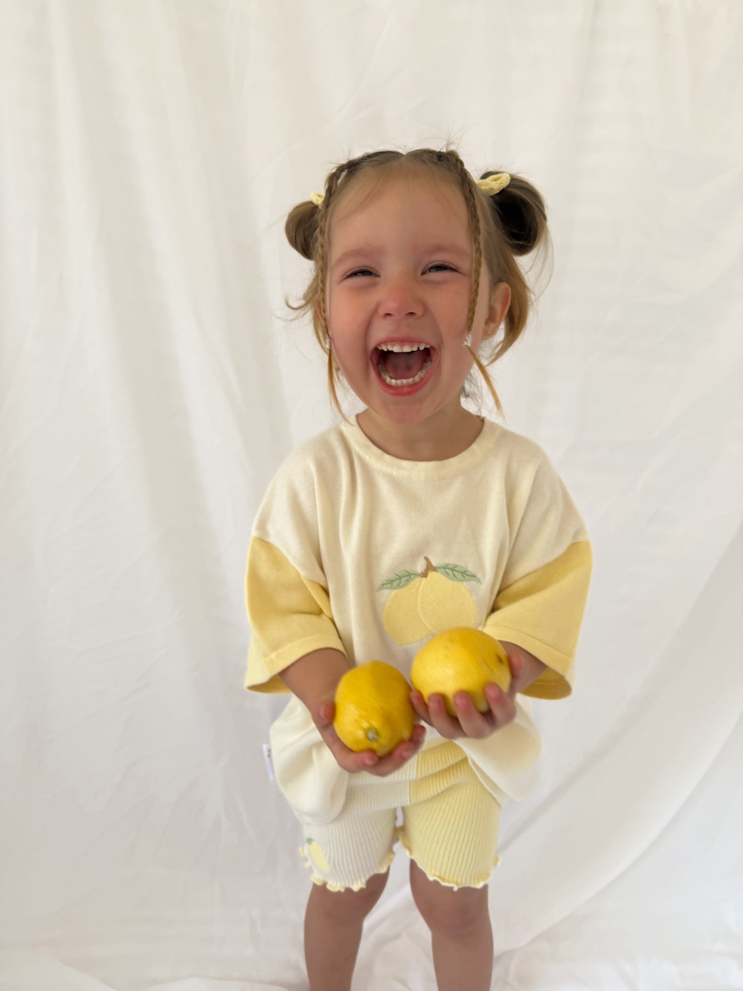 Lemon bike set | girls lemon oversized tee and cycle shorts