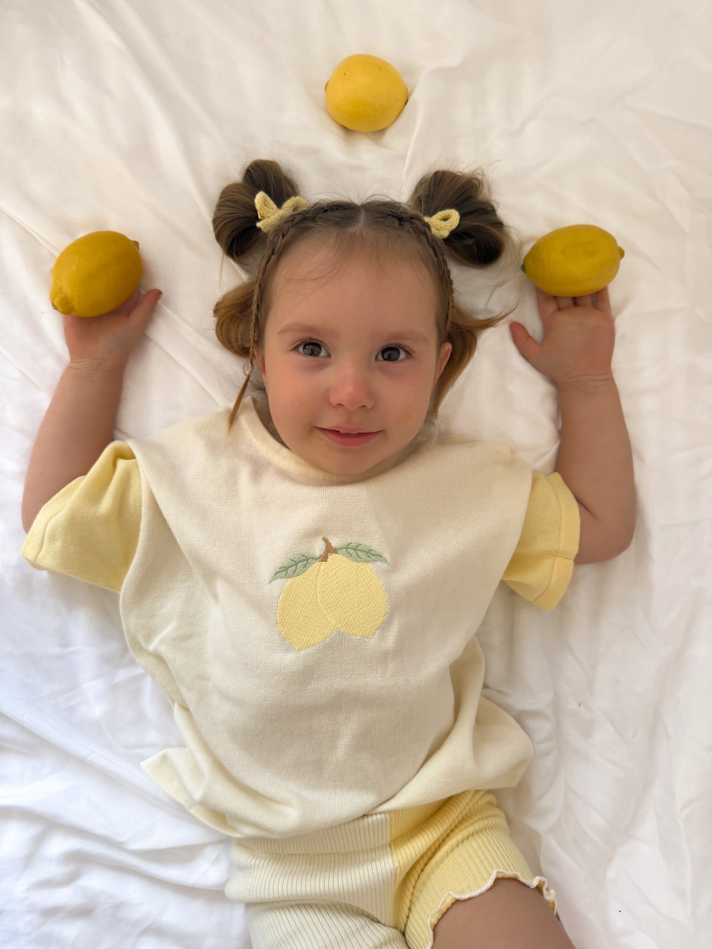 Lemon bike set | girls lemon oversized tee and cycle shorts
