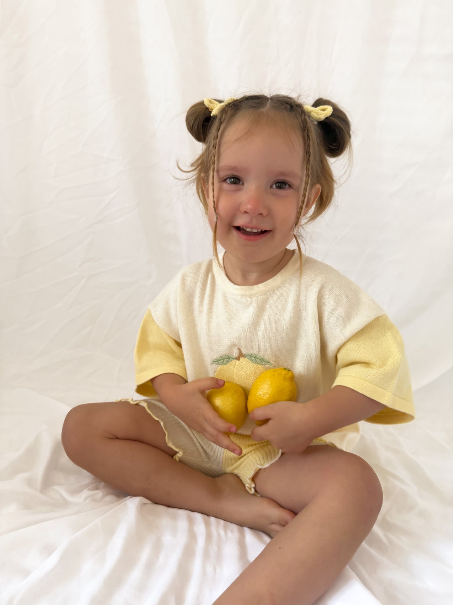 Lemon bike set | girls lemon oversized tee and cycle shorts