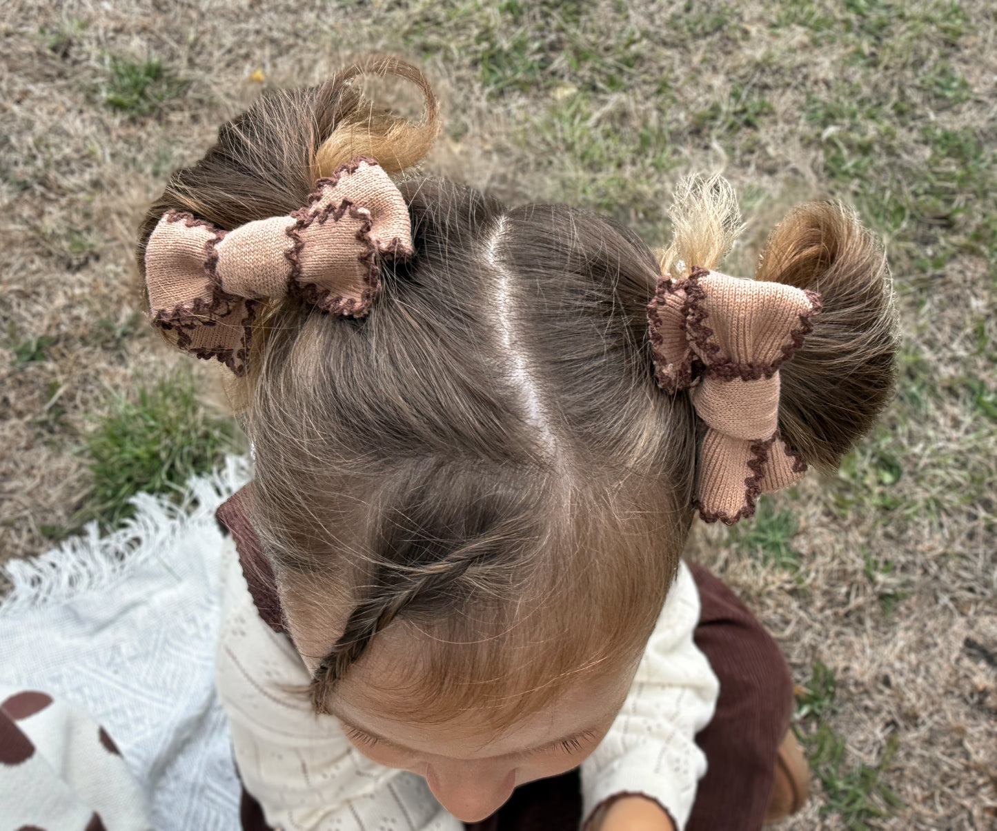 Marlow bows | brown knit matching bows 2pc