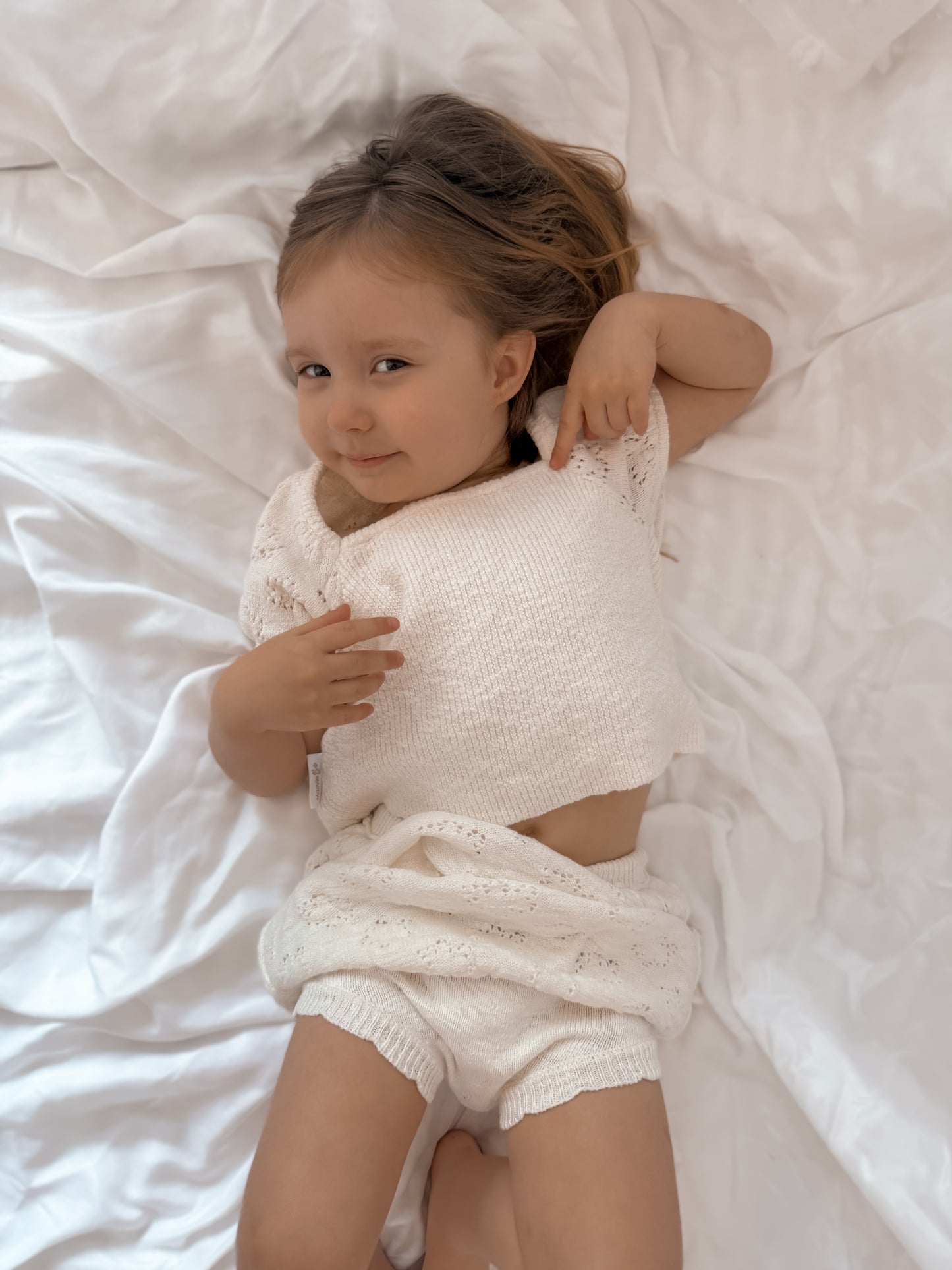 Blossom SKORT | girls textured knit flower pointelle skort