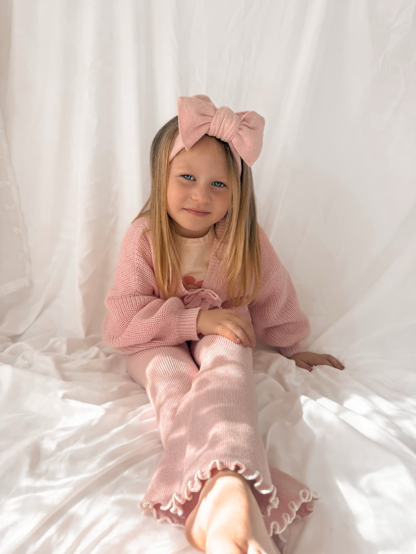 Blossom flares | girls pink knit flares