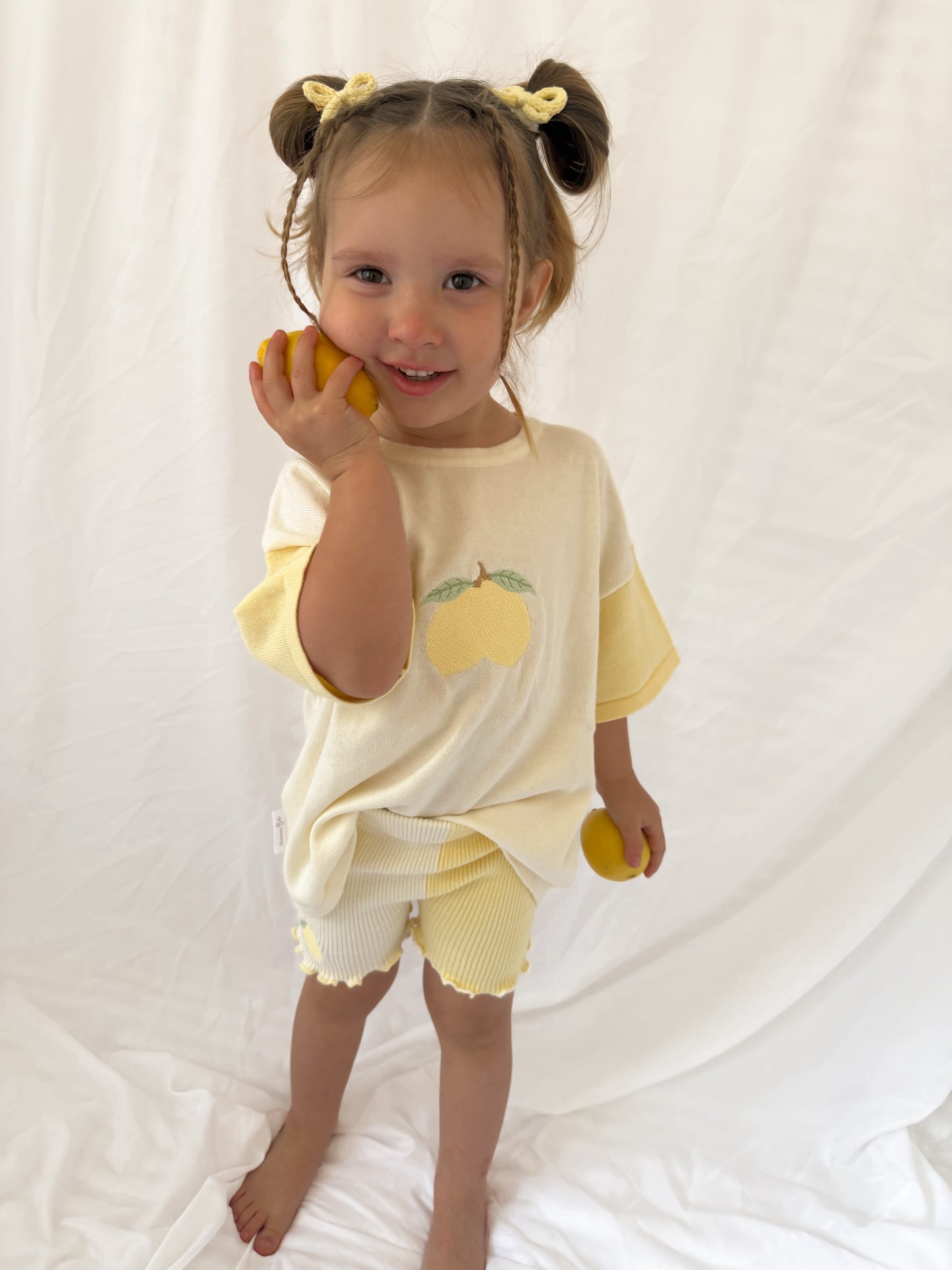 Lemon bike set | girls lemon oversized tee and cycle shorts