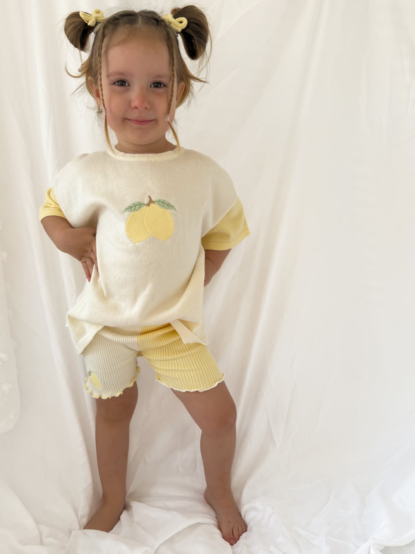 Lemon bike set | girls lemon oversized tee and cycle shorts