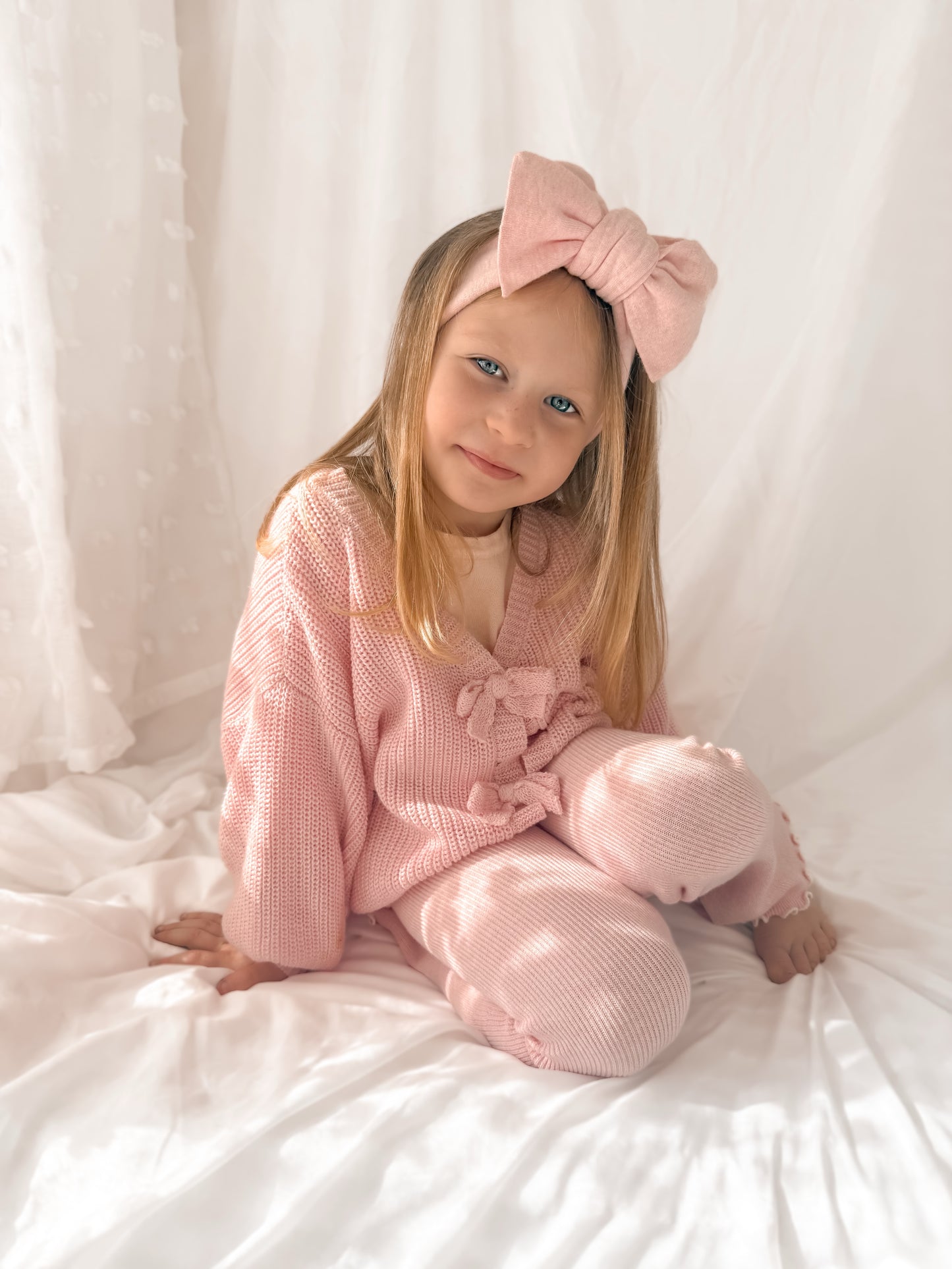 Blossom flares | girls pink knit flares