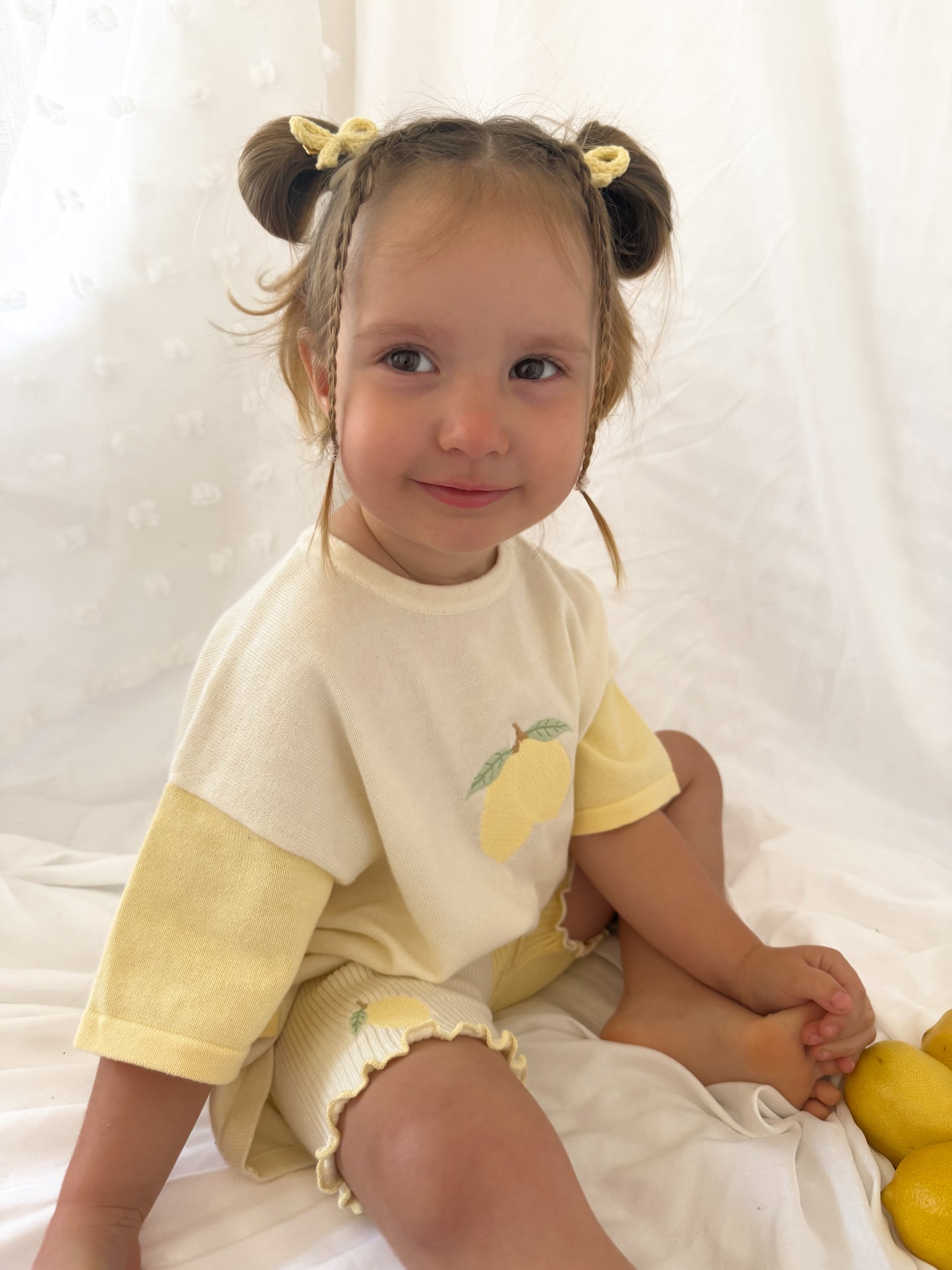 Lemon bike set | girls lemon oversized tee and cycle shorts