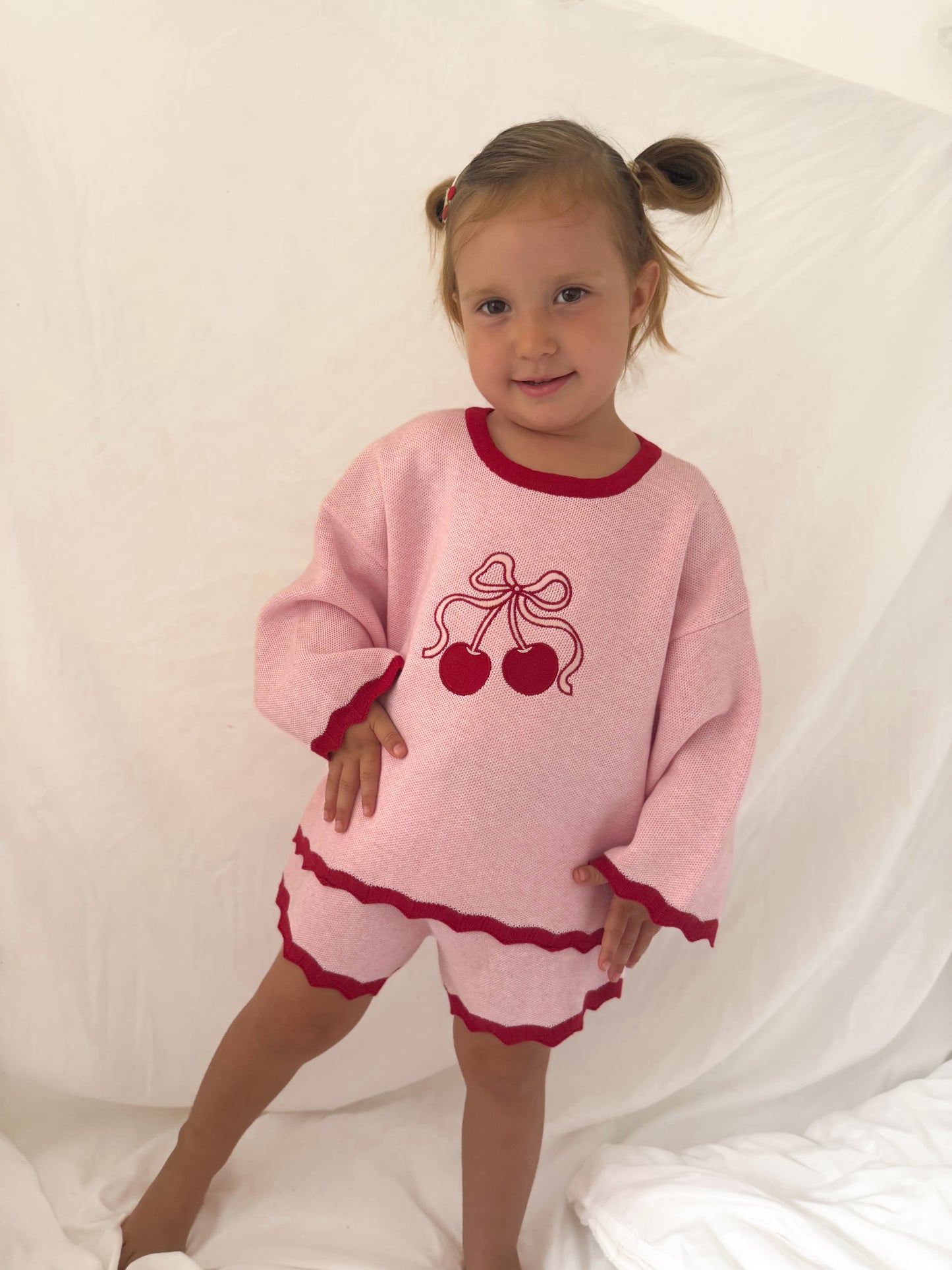 Cherry SHORTS | girls pink and red shorts