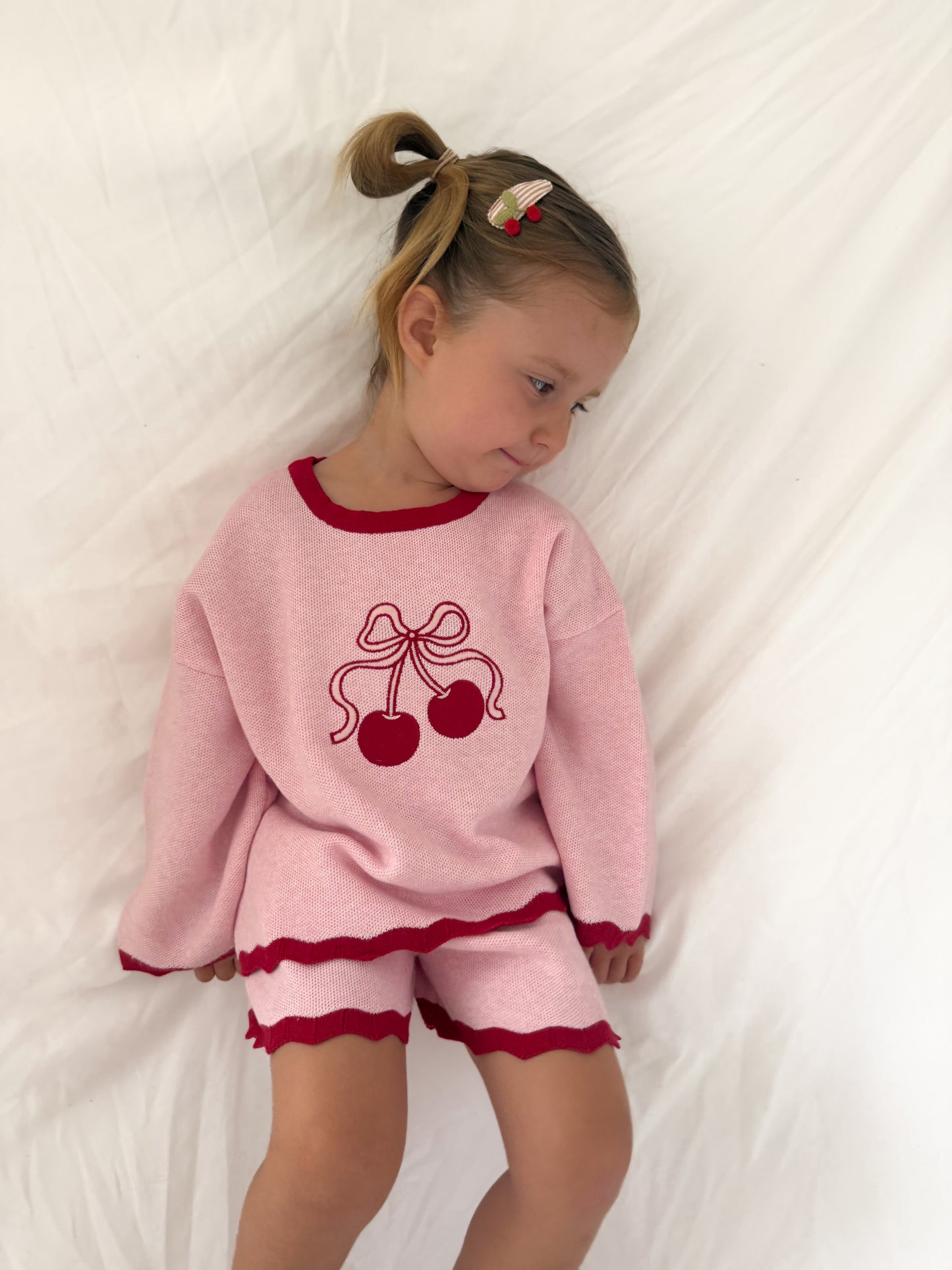 Cherry SHORTS | girls pink and red shorts