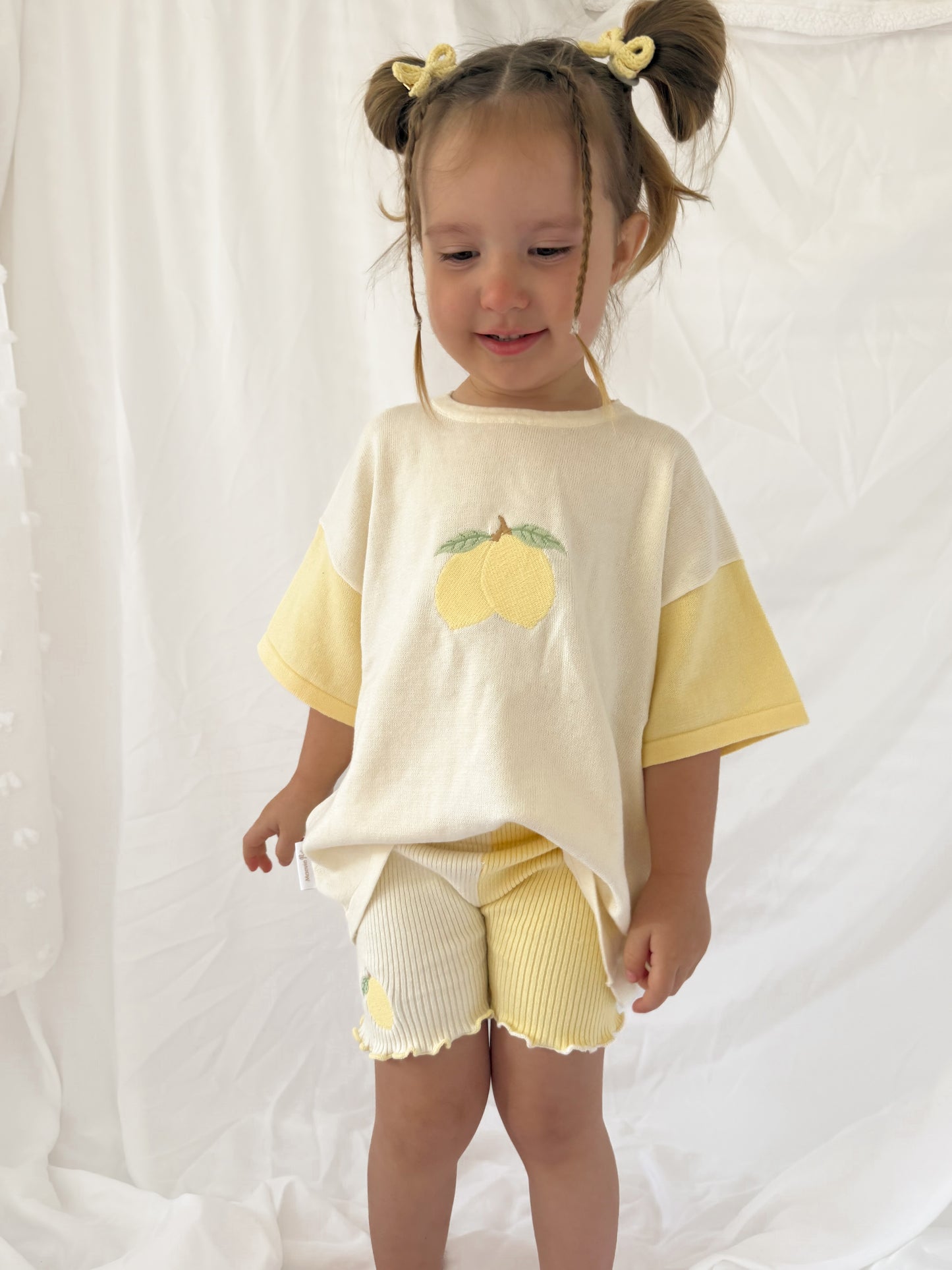 Lemon bike set | girls lemon oversized tee and cycle shorts